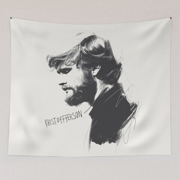Item preview, Side Profile Sketch of Kristofferson in Black and White designed and sold by Retro Travel Design.