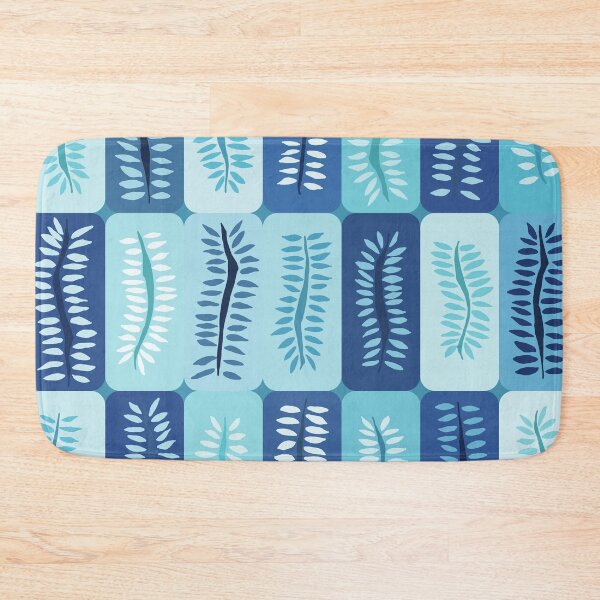 Item preview, Blue Hand Drawn Dancing Fern Patterns designed and sold by schorrnuff.