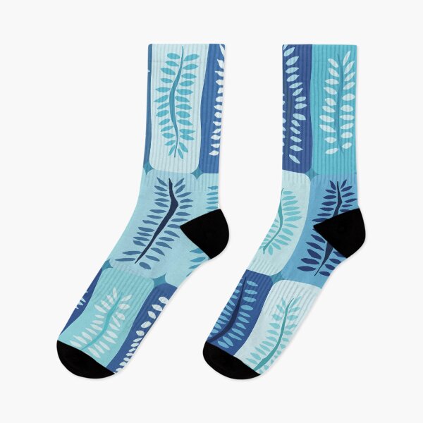 Item preview, Blue Hand Drawn Dancing Fern Patterns designed and sold by schorrnuff.