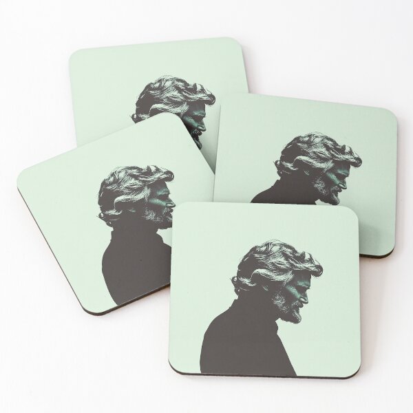 Item preview, Moody Silhouette of Kristofferson in Teal and Black designed and sold by Retro Travel Design.