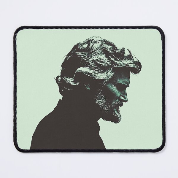 Item preview, Moody Silhouette of Kristofferson in Teal and Black designed and sold by Retro Travel Design.