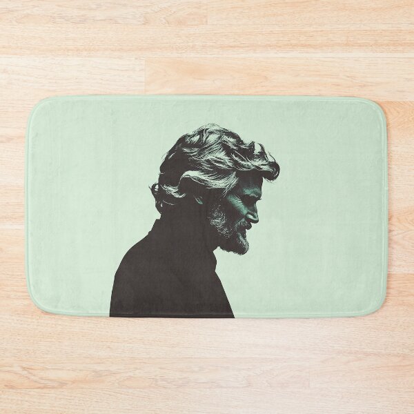 Item preview, Moody Silhouette of Kristofferson in Teal and Black designed and sold by Retro Travel Design.