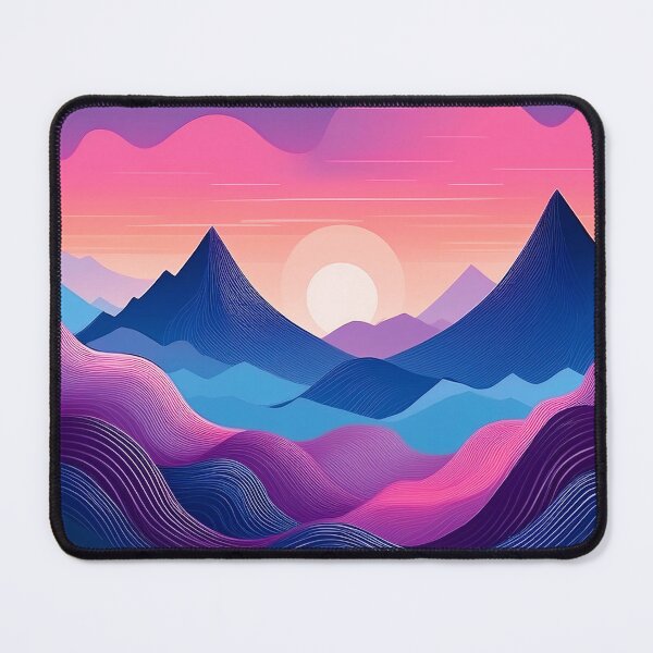 Item preview, Vibrant, swirling mountains under the first light of dawn, in rich purples and blues. designed and sold by HEMRO.