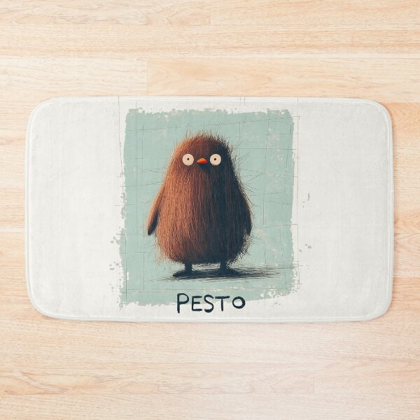Item preview, Cute Pesto Penguin – Fluffy and Quirky designed and sold by Retro Travel Design.