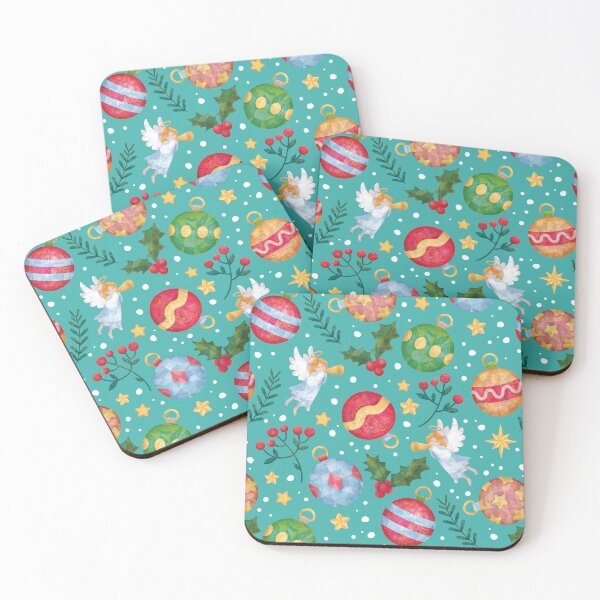Item preview, Christmas pattern with tree balls and angels 2 designed and sold by Anna-StekArt.