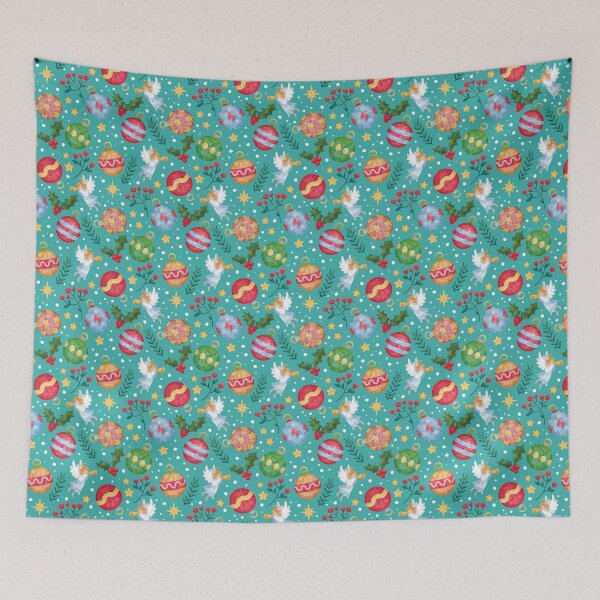 Item preview, Christmas pattern with tree balls and angels 2 designed and sold by Anna-StekArt.