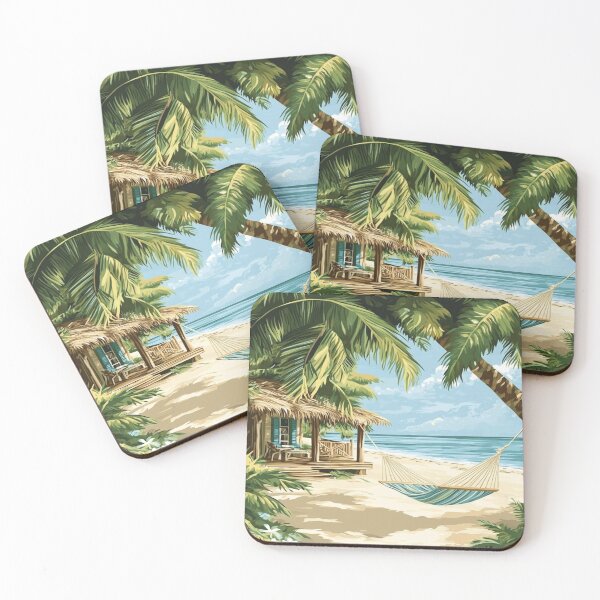 Item preview, Cosy Holidays Art Inspired by Idyllic holiday scenes Cosy Beach Hut designed and sold by CDC40.