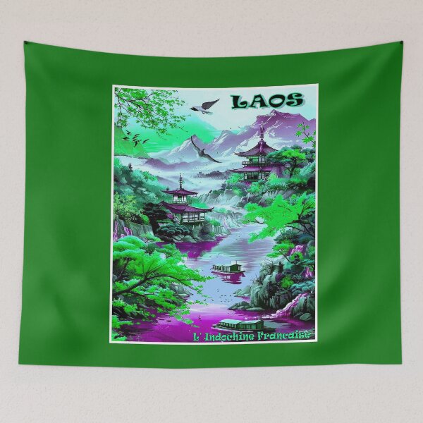 Item preview, Laos Vintage L' Indochine Francaise Travel and Tourism Advertising Print designed and sold by posterbobs.