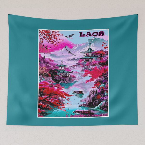 Item preview, Laos Vintage L' Indochine Francaise Travel and Tourism Advertising Print designed and sold by posterbobs.