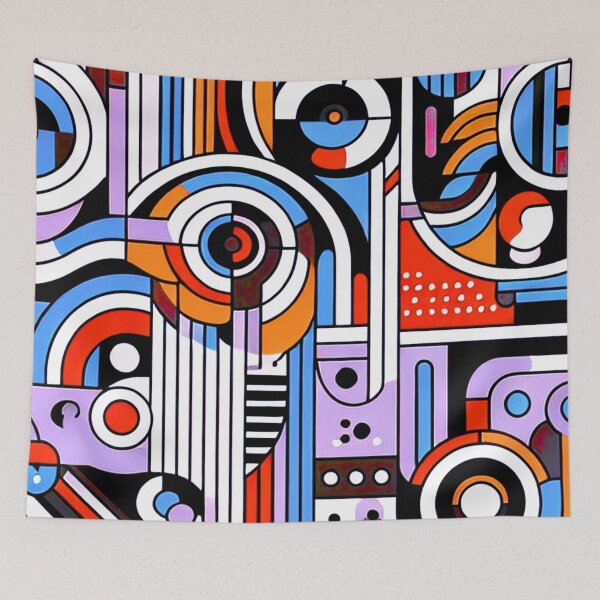 Item preview, Mid-Century Modern Blue And Lilac Geometric Pattern designed and sold by DEC02.