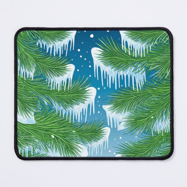 Item preview, Pine branches heavy with icicles and snow, with swirling patterns in the snowy sky designed and sold by HEMRO.