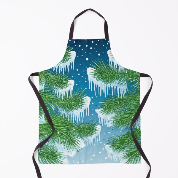 Item preview, Pine branches heavy with icicles and snow, with swirling patterns in the snowy sky designed and sold by HEMRO.