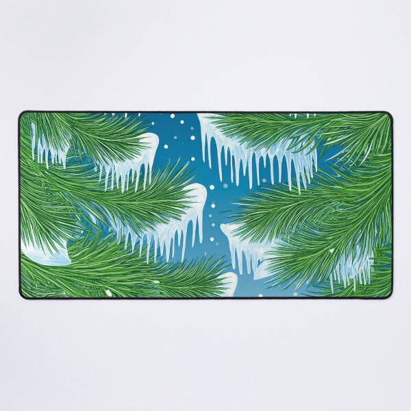 Item preview, Pine branches heavy with icicles and snow, with swirling patterns in the snowy sky designed and sold by HEMRO.