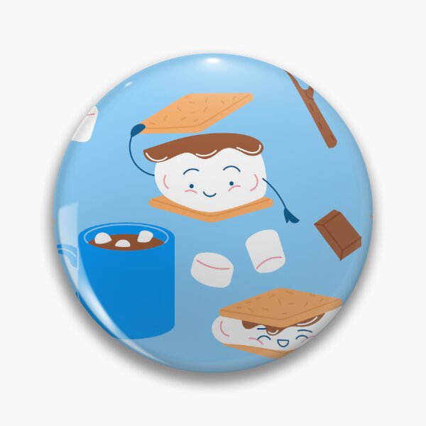 Item preview, campfire marshmallow chocolate smores blue  designed and sold by Gossip Rag.