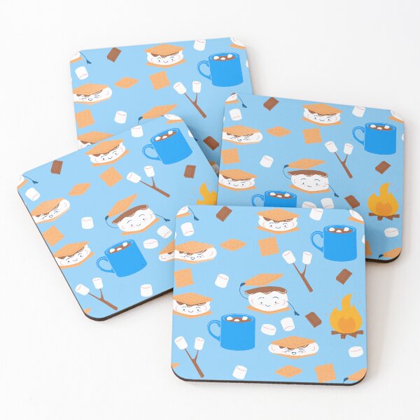 Item preview, campfire marshmallow chocolate smores blue  designed and sold by Gossip Rag.