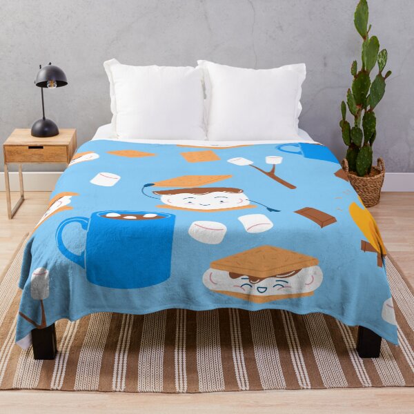 Item preview, campfire marshmallow chocolate smores blue  designed and sold by Gossip Rag.