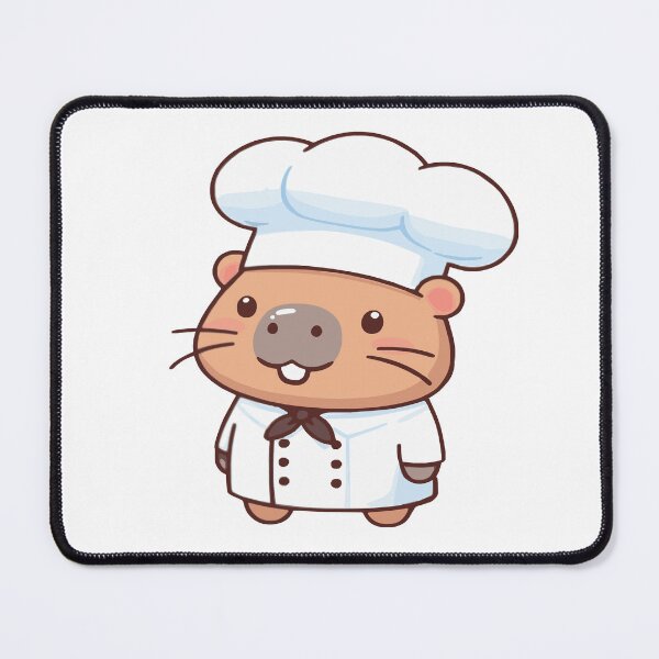 Item preview, Capychef, cute kawaii chibi capybara dressed as a chef designed and sold by AdrianMDesigns.