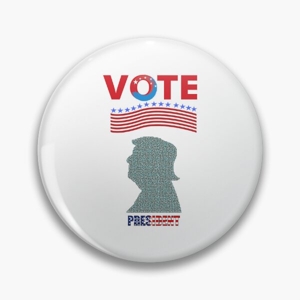 Item preview, "2024 Voting Banner Set: Trump Silhouette, USA Stars, Presidential Election Icon & American Flag Colors Badge designed and sold by EducaPro.