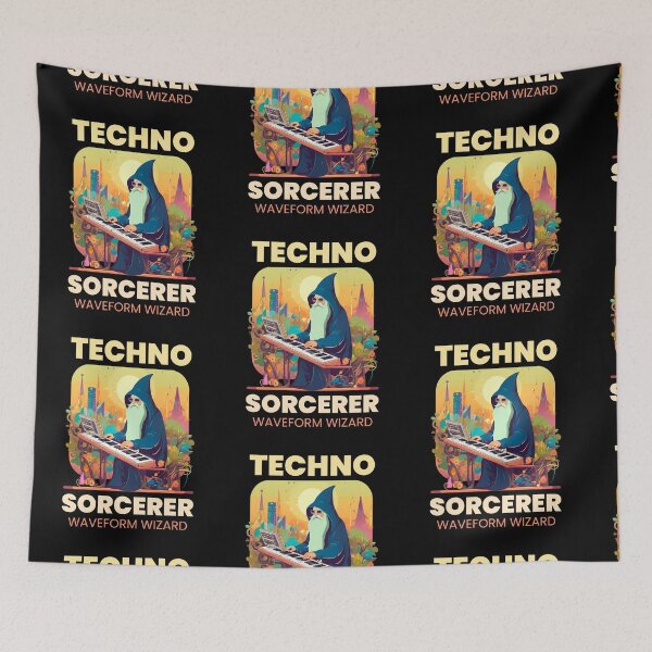 Artikelvorschau, TECHNO - Zauberer (gelb) entworfen und verkauft von Discothreadz.