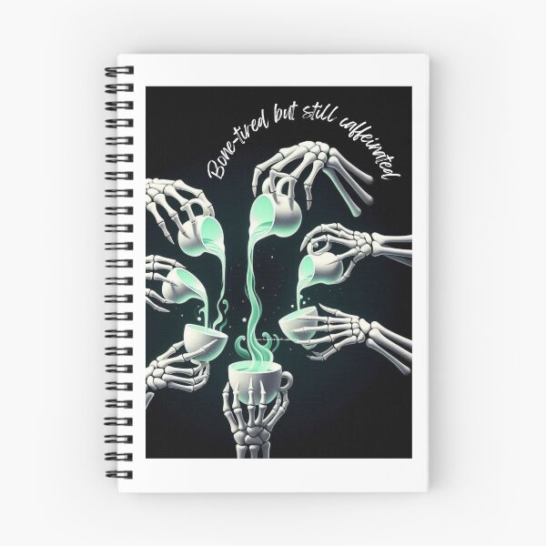 Item preview, Skeleton Holding coffee mug classic T shirt fall art spooky decor skeleton quote designed and sold by inkfluenceart.
