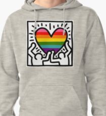Keith Haring w/ original pride flag Pullover Hoodie