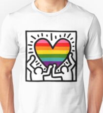 Keith Haring w/ original pride flag Unisex T-Shirt
