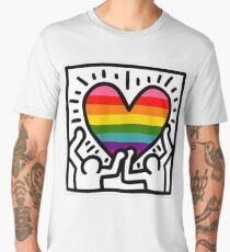 Keith Haring w/ original pride flag Men's Premium T-Shirt
