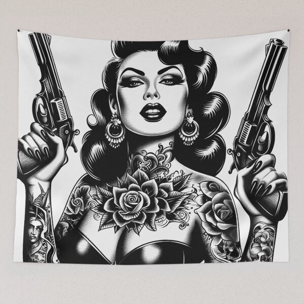 Item preview, Tattoo Gun Girl designed and sold by PulpVintage.