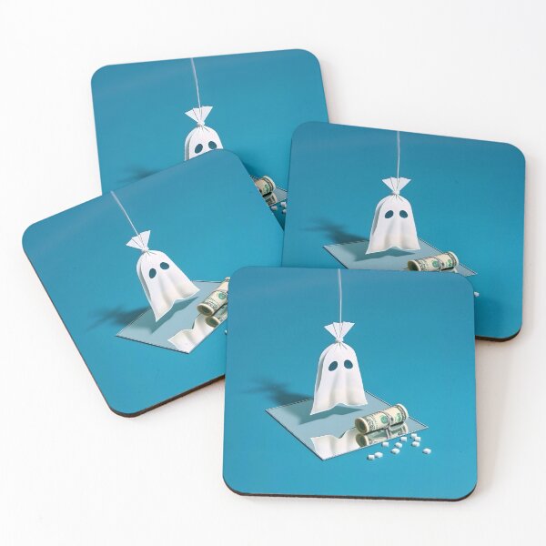 Item preview, Funny Halloween Drug Baggie Ghost with rolled Straw and Glass Mirror, Trick or Treating  designed and sold by SomniferumWars.