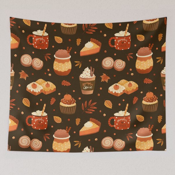 Item preview, Pumpkin Spice Bliss: Lattes & Cupcake Delight designed and sold by PeachyLitchi.