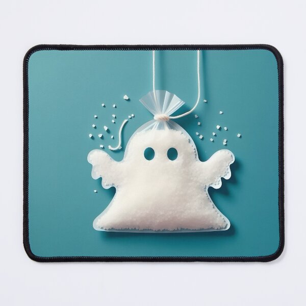 Item preview, Funny Halloween Drug Baggie Ghost with rolled Straw and Glass Mirror, Trick or Treating designed and sold by SomniferumWars.