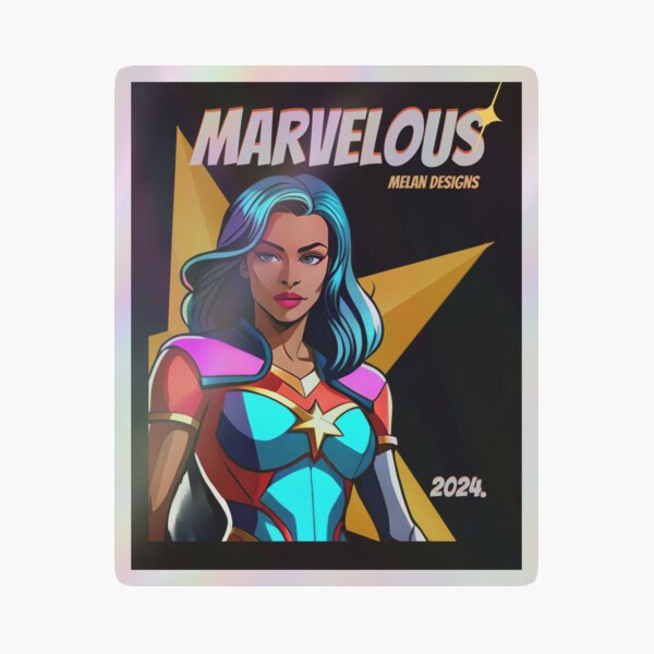 Superhero Woman Marvelous 2024 Rainbow Suit Stellar Comic Holographic Sticker