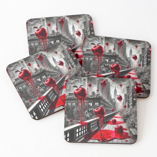 Item preview, The High Line Covered in Crimson Apples | NYC Big Apple Art designed and sold by The Gothem Apple Collection.