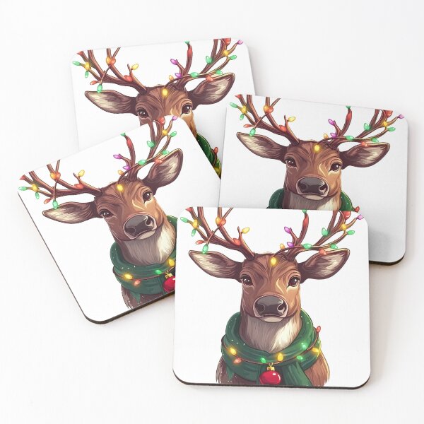 Item preview, Christmas Deer - Festive Reindeer with Christmas Lights designed and sold by Virginiia89.