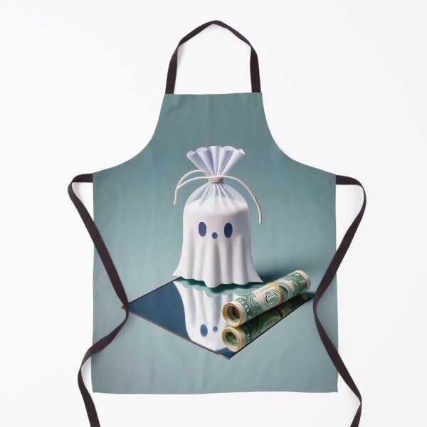 Item preview, Funny Halloween Drug Baggie Ghost with rolled Straw and Glass Mirror, Trick or Treating designed and sold by SomniferumWars.