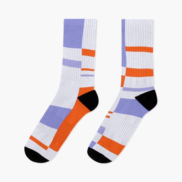 Item preview, Minimal Geometric Rectangles Lines 01 | Abstract Pattern Mid Century Orange Lavender designed and sold by MarleneCanto.