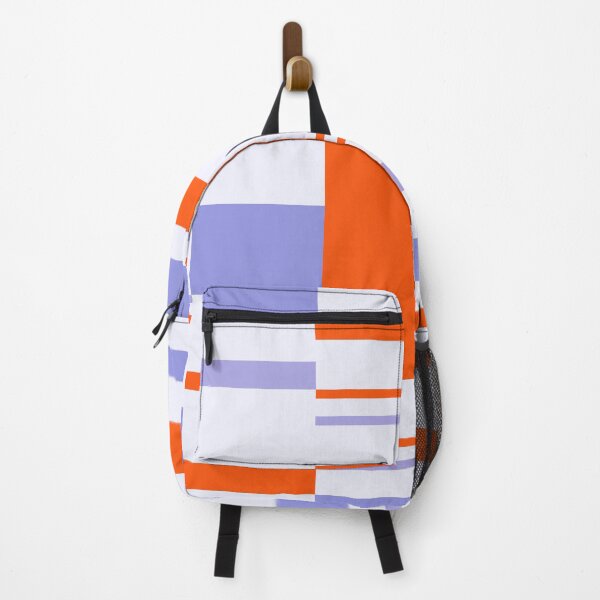 Item preview, Minimal Geometric Rectangles Lines 01 | Abstract Pattern Mid Century Orange Lavender designed and sold by MarleneCanto.