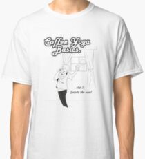 Morning coffee yoga basics(for white/light backgrounds) Classic T-Shirt