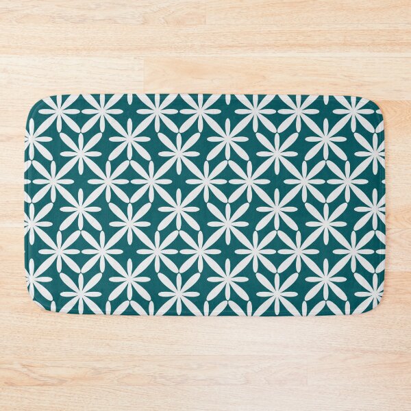 Item preview, Midnight Green Minimalist Geometric Floral Pattern designed and sold by Ana Cá Art & Design.