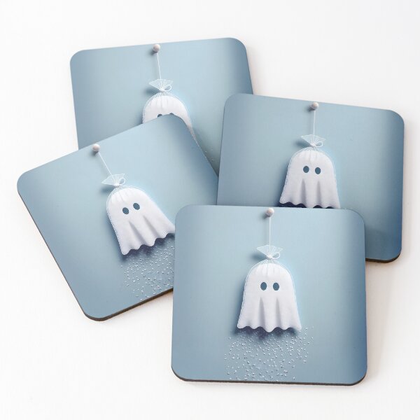Item preview, Funny Halloween Drug Baggie Ghost with rolled Straw and Glass Mirror, Trick or Treating  designed and sold by SomniferumWars.