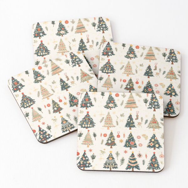 Item preview, Christmas trees and ornaments, Pines and spruces forest - Christmas trees decorations pattern designed and sold by mind-coloring.