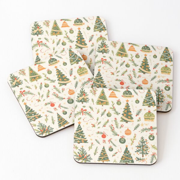 Item preview, Christmas trees and ornaments, Pines and spruces forest - Christmas trees decorations pattern designed and sold by mind-coloring.