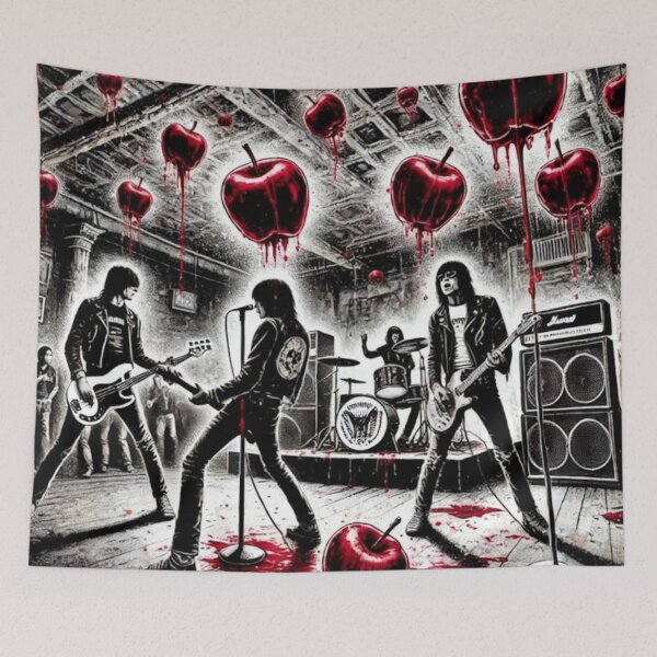 Item preview, Ramones Performing at CBGBs East Village NYC | Crimson Apples Big Apple Art designed and sold by The Gothem Apple Collection.