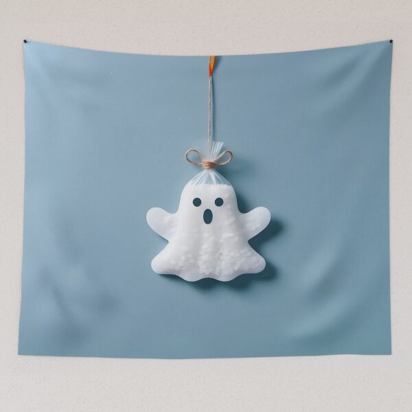 Item preview, Funny Halloween Drug Baggie Ghost with rolled Straw and Glass Mirror, Trick or Treating  designed and sold by SomniferumWars.
