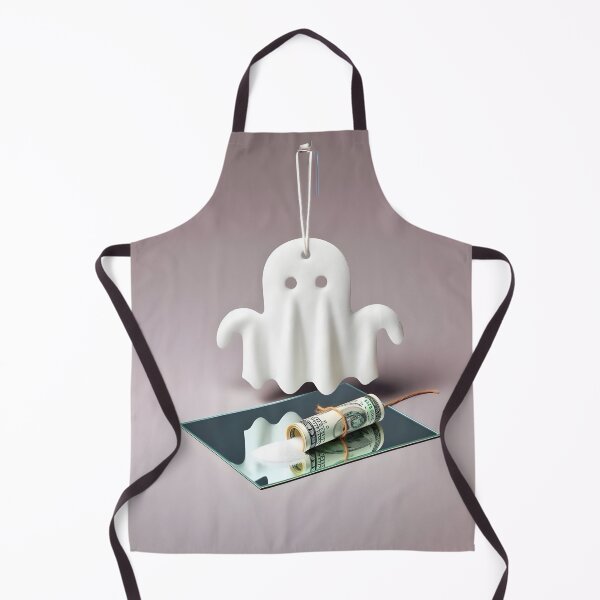 Item preview, Funny Halloween Drug Baggie Ghost with rolled Straw and Glass Mirror, Trick or Treating designed and sold by SomniferumWars.