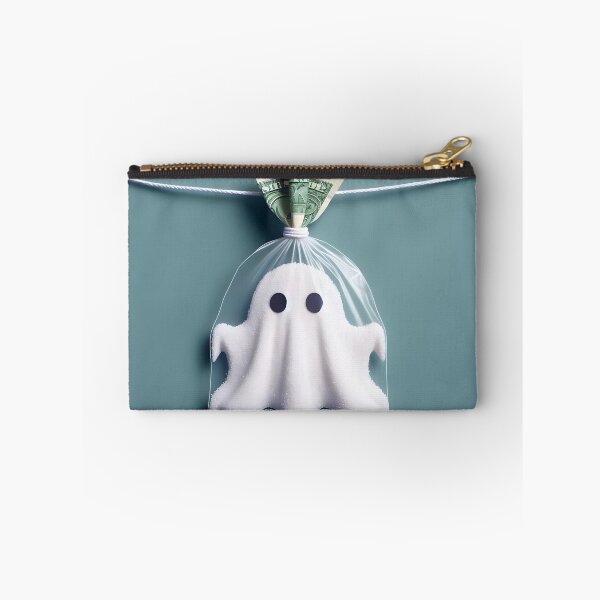 Item preview, Funny Halloween Drug Baggie Ghost with rolled Straw and Glass Mirror, Trick or Treating  designed and sold by SomniferumWars.