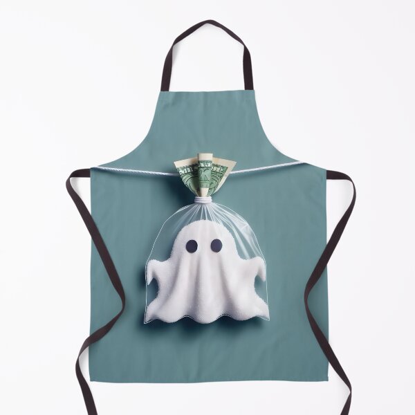 Item preview, Funny Halloween Drug Baggie Ghost with rolled Straw and Glass Mirror, Trick or Treating designed and sold by SomniferumWars.