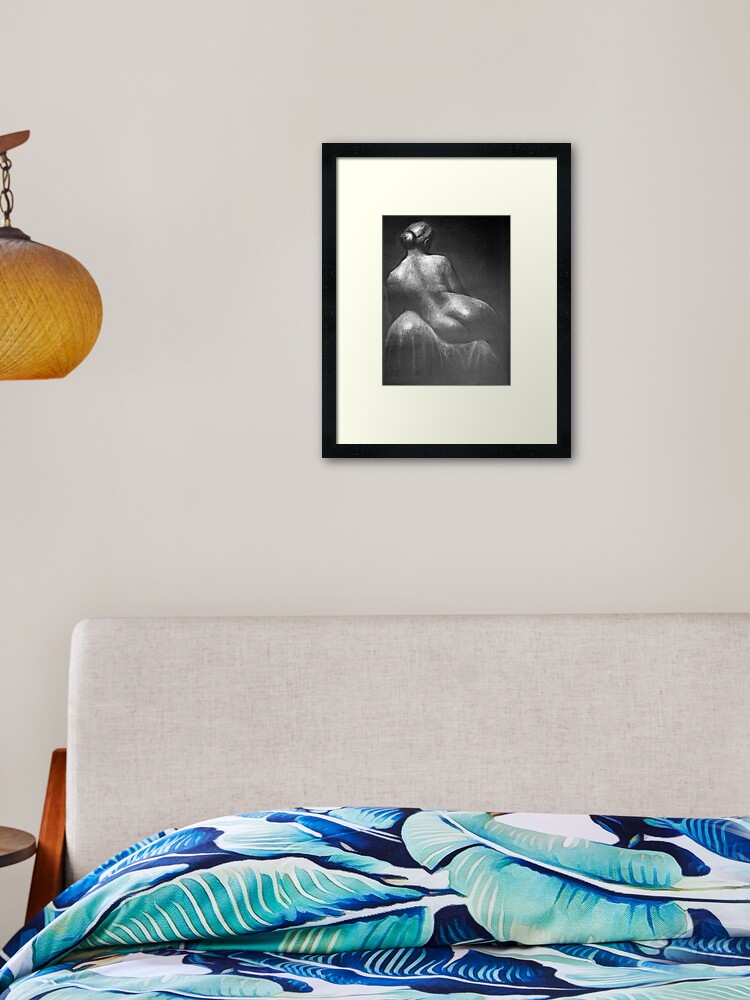 Thumbnail 1 of 7, Framed Art Print, Female Back drawing by Adelaide Artist Avril Thomas designed and sold by AvrilThomasart.