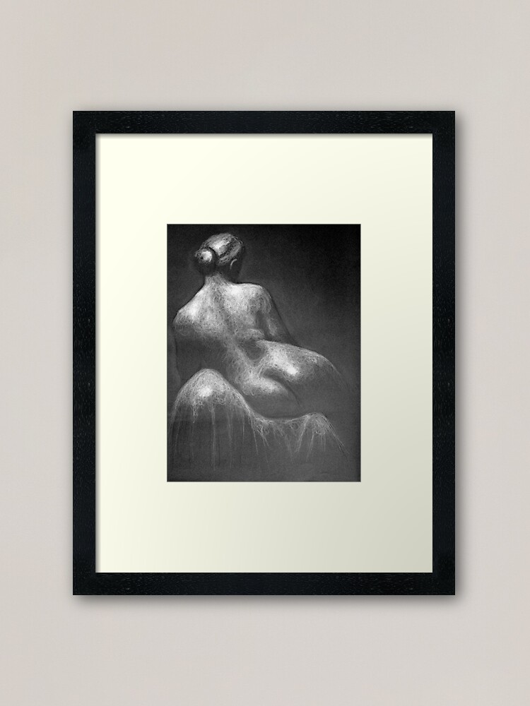 Thumbnail 2 of 7, Framed Art Print, Female Back drawing by Adelaide Artist Avril Thomas designed and sold by AvrilThomasart.