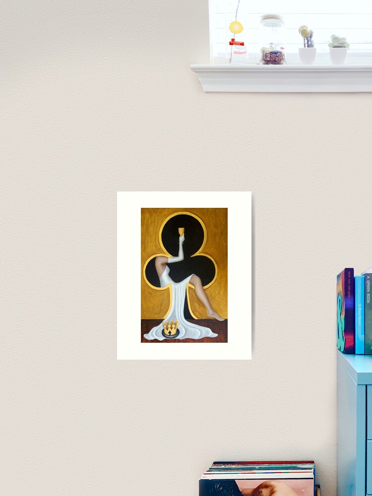 Thumbnail 1 of 3, Art Print, Queen of Clubs 2 - Oil on canvas by Adelaide Artist Avril Thomas designed and sold by AvrilThomasart.